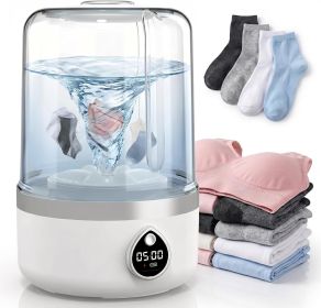 Portable Washing Machine, Compact Mini Washing Machine for Delicates & light garments, Cordless Portable Washer, 1.4L White Mini Washer