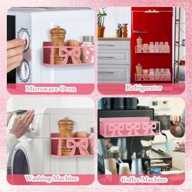 2 Pack Bow Magnetic Spice Rack for Refrigerator Metal Magnet Basket Shelf for Fridge Seasoning Storage Organizers Home Decor Kitchen Accessories