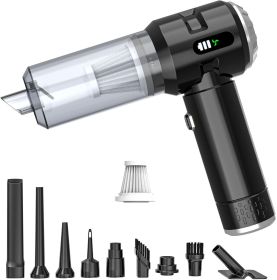 Handheld Car Vacuum Cleaner, 25000PA Strong Cyclonic Suction Portable Mini Vacuum Cordless with Digital Display Lightweight Handheld for Pet Hair (Color: Silver)
